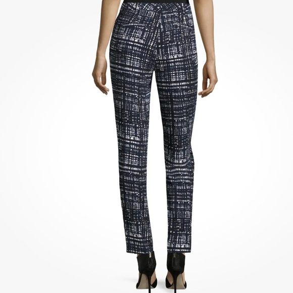 Escada Talas Weave Print Ankle Pants Navy - Picture 4 of 9